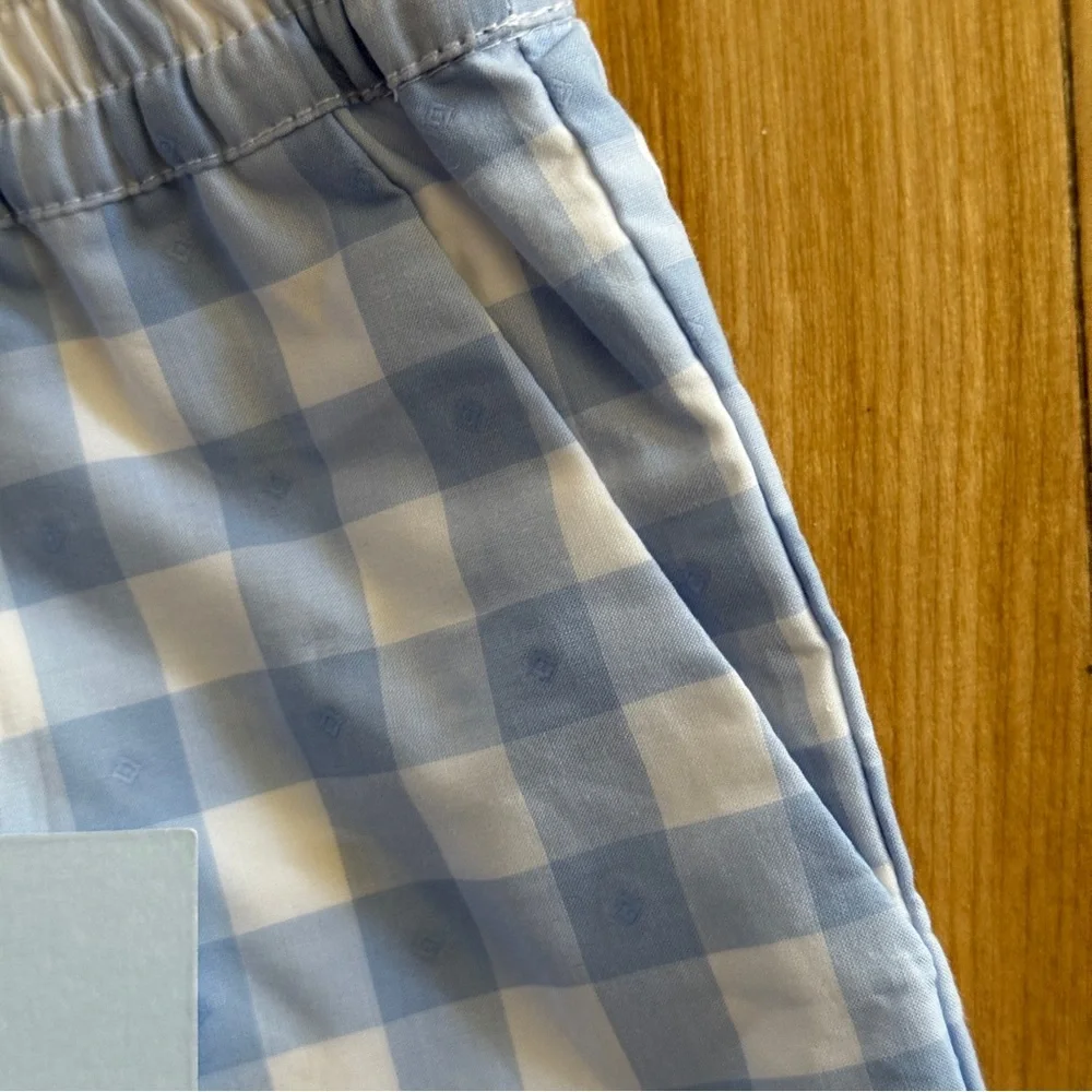 Hill House The Tiny Leo Short Blue Jacquard Check NWT 9/10 Youth